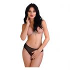 Daring Intimates Alexa Crotchless Slip Zwart L/XL