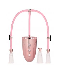 Automatic Rechargeable Clitoral & Nipple Pump Set - M - Pink