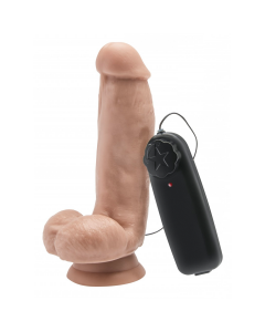 Get Real 6" Dildo Met Vibratie En Ballen Blank