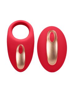 Elegance Poise Vibrerende Cockring + Stimulator Rood