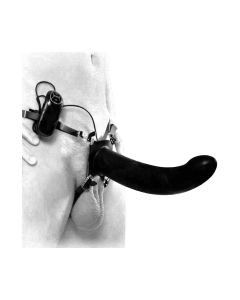 Fetish Extreme Vibrating Silicone Hollow Strap-On Zwart