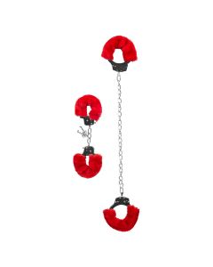 Furry Enkel en Handboeien Set Rood