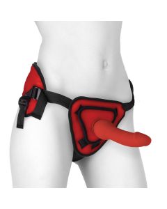 Ouch! Deluxe Silicone Strap-On Set 8 Inch Rood