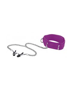 Ouch! Velcro Collar Tepel Klemmen Paars