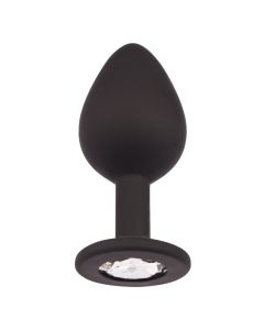 Plug It Strass Buttplug Medium Zwart/Zilver