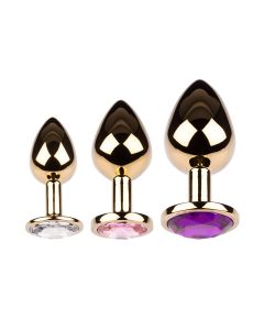 Plug It Strass Buttplug Set Goud