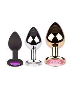 Plug It Strass Buttplug Set Mixed