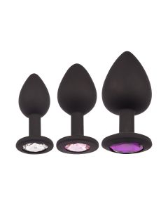 Plug It Strass Buttplug Set Zwart