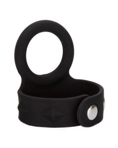 Tri-Snap Scrotum Support Cockring Medium Zwart 