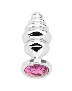 Seamless Anal Butt Plug Medium Zilver/Roze