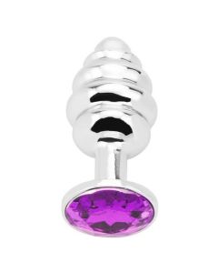 Seamless Anal Butt Plug Small Zilver/Paars