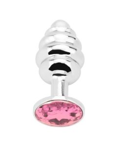 Seamless Anal Butt Plug Small Zilver/Roze