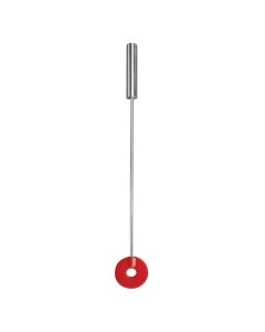 Ouch! Leather Circle Tipped Metal Zweep Rood