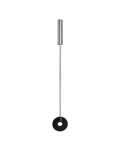Ouch! Leather Circle Tipped Metal Zweep Zwart