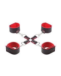 Ouch! Reversible Hogtie Boeien Set Rood