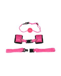 Sinners Sex Straps With Ball Gag Set Roze