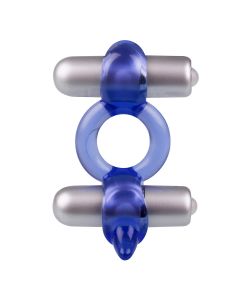 Spice It Up! Dubbele Vibrerende Cockring Blauw