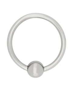 Steel Acorn Ring 28 MM Zilver