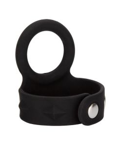 Tri-Snap Scrotum Support Ring Cockring Large Zwart 